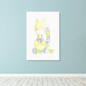 Cute Giraffe Canvas Afdruk (Insitu (Houten vloer))