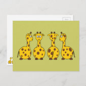 Cute Giraffe Cartoon Briefkaart (Voorkant / Achterkant)