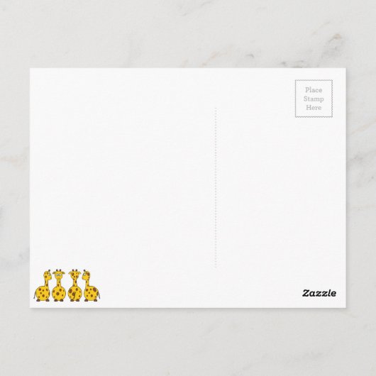 Cute Giraffe Cartoon Briefkaart (Achterkant)