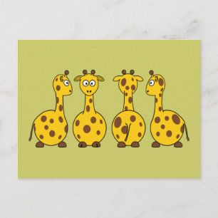 Cute Giraffe Cartoon Briefkaart