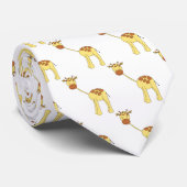 Cute Giraffe Cartoon Stropdas (Opgerold)