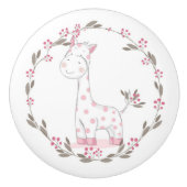 Cute Giraffe Ceramic Knob. Keramische Knop (Voorkant)