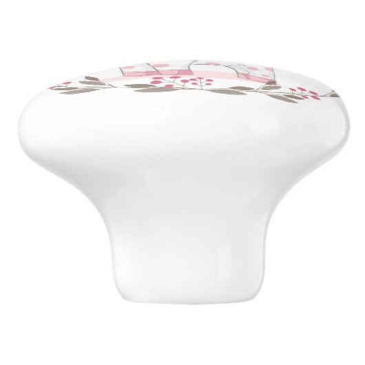 Cute Giraffe Ceramic Knob. Keramische Knop (Zijkant)