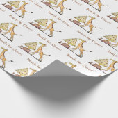 Cute Giraffe Christmas – Hand-Drawn Art Cadeaupapier (Hoek)