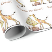 Cute Giraffe Christmas – Hand-Drawn Art Cadeaupapier (Rol Hoek)