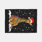 Cute Giraffe Christmas Light Funny Giraffe Lover X Fleece Deken (Voorkant (Horizontaal))
