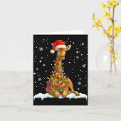 Cute Giraffe Christmas Light Funny Giraffe Lover X Kaart (Gele Bloem)