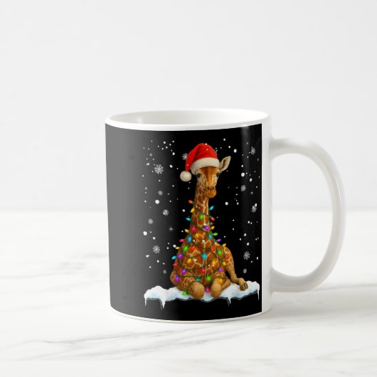 Cute Giraffe Christmas Light Funny Giraffe Lover X Koffiemok (Rechts)
