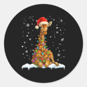 Cute Giraffe Christmas Light Funny Giraffe Lover X Ronde Sticker (Voorkant)