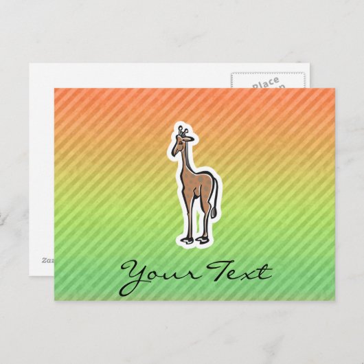 Cute Giraffe; Colorul Briefkaart (Voorkant / Achterkant)