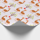 Cute Giraffe Couple Love Patroon Cadeaupapier (Hoek)