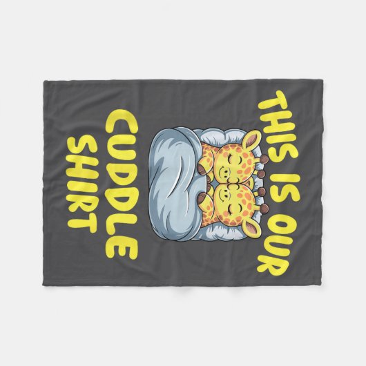 Cute Giraffe Couple This Is Our Cuddle  Fleece Deken (Voorkant (Horizontaal))