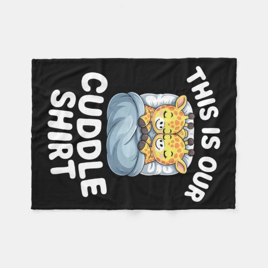 Cute Giraffe Couple This Is Our Cuddle Fleece Deken (Voorkant (Horizontaal))