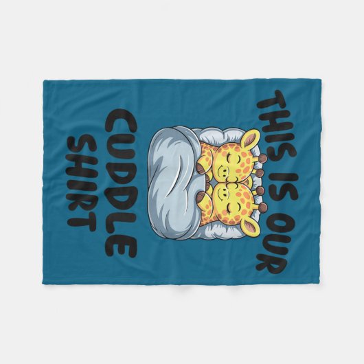 Cute Giraffe Couple This Is Our Cuddle  Fleece Deken (Voorkant (Horizontaal))