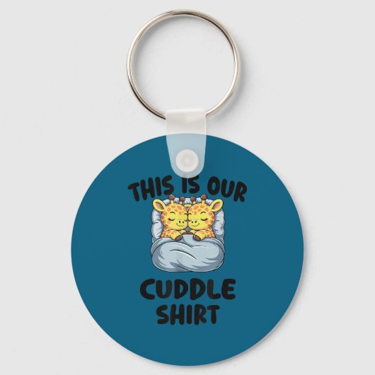 Cute Giraffe Couple This Is Our Cuddle Sleutelhanger (Voorkant)
