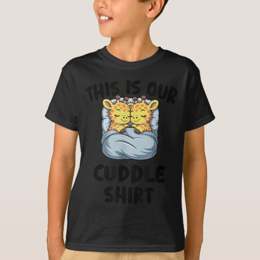 Cute Giraffe Couple This Is Our Cuddle  T-shirt (Voorkant)