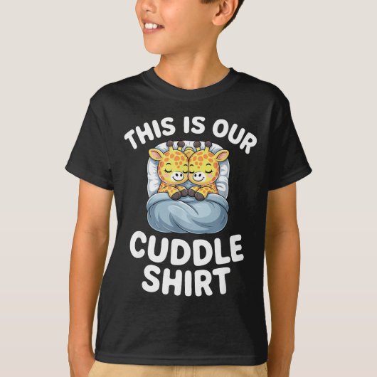 Cute Giraffe Couple This Is Our Cuddle  T-shirt (Voorkant)