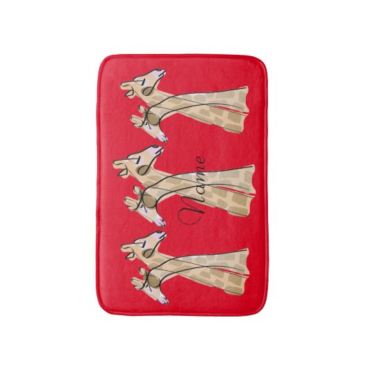 Cute Giraffe Couple Thunder_Cove Badmat (Voorkant Verticaal)