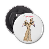 Cute Giraffe Couple Thunder_Cove Button Flesopener (Voorkant)