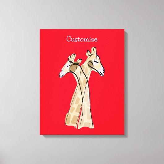 Cute Giraffe Couple Thunder_Cove Canvas Afdruk (Voorkant)