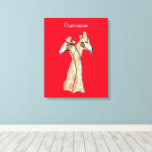 Cute Giraffe Couple Thunder_Cove Canvas Afdruk (Insitu (Houten vloer))