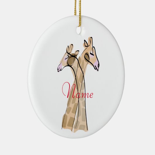 Cute Giraffe Couple Thunder_Cove Keramisch Ornament (Rechts)