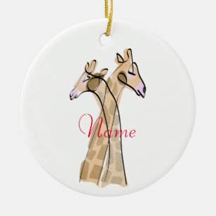 Cute Giraffe Couple Thunder_Cove Keramisch Ornament