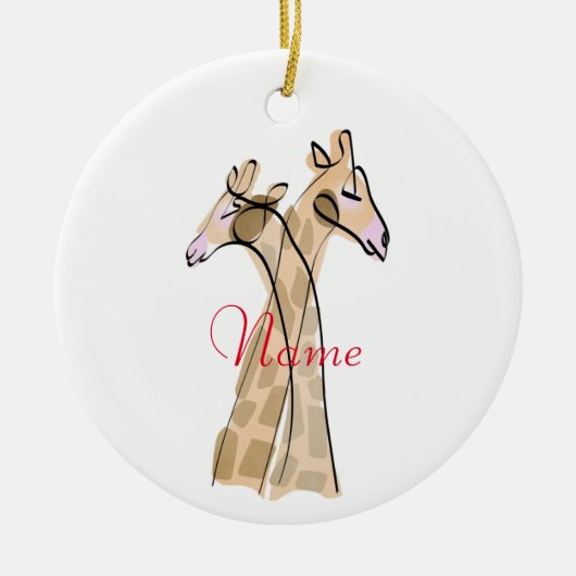 Cute Giraffe Couple Thunder_Cove Keramisch Ornament (Voorkant)
