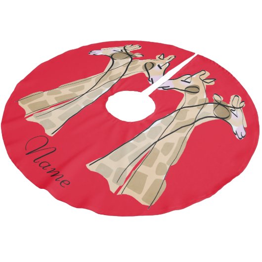 Cute Giraffe Couple Thunder_Cove Kerstboom Rok (Gekanteld)