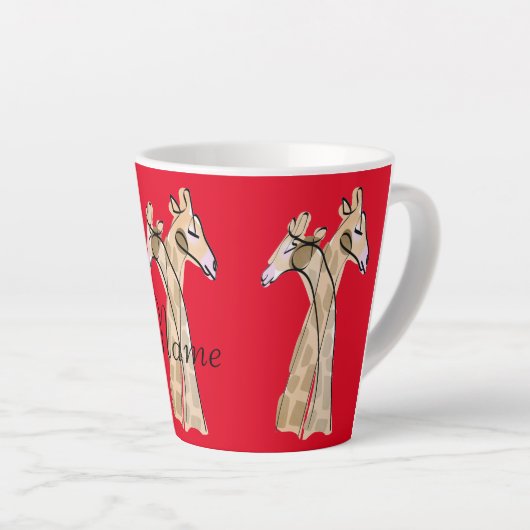 Cute Giraffe Couple Thunder_Cove Latte Mok (Rechterhoek)