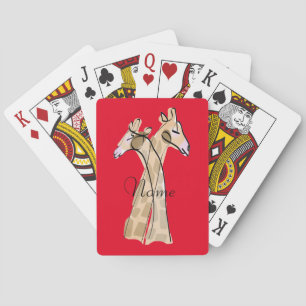 Cute Giraffe Couple Thunder_Cove Pokerkaarten