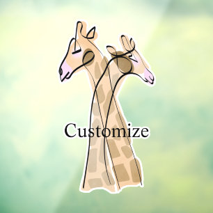Cute Giraffe Couple Thunder_Cove Raamsticker