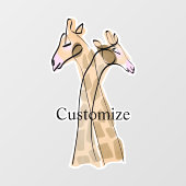 Cute Giraffe Couple Thunder_Cove Raamsticker (Vel)