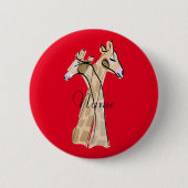 Cute Giraffe Couple Thunder_Cove Ronde Button 5,7 Cm (Voorkant)