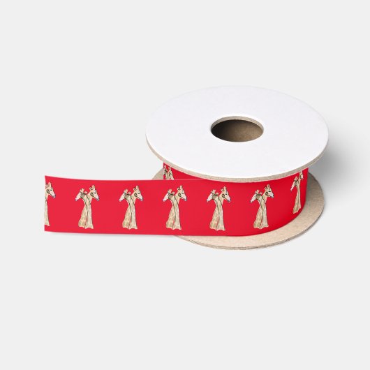 Cute Giraffe Couple Thunder_Cove Satijnen Lint (Spoel)
