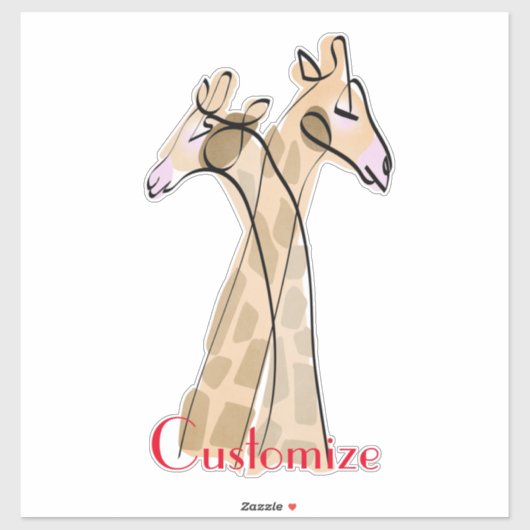 Cute Giraffe Couple Thunder_Cove Sticker (Vel)