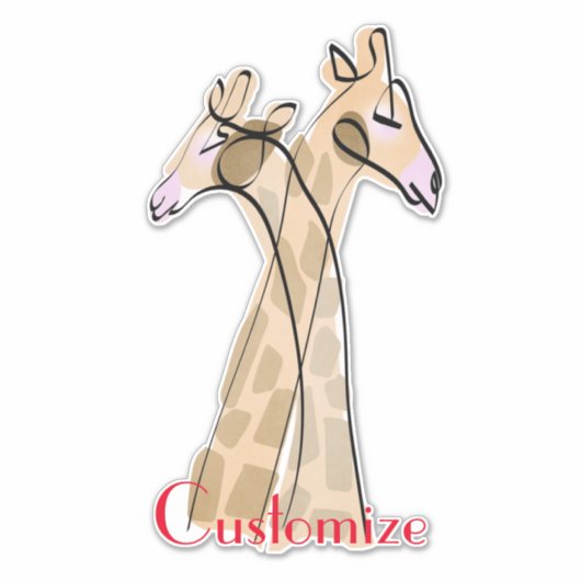 Cute Giraffe Couple Thunder_Cove Sticker (Voorkant)