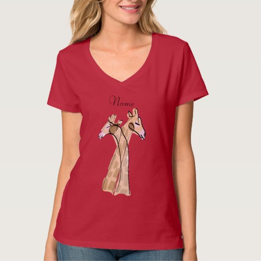Cute Giraffe Couple Thunder_Cove T-shirt (Voorkant)