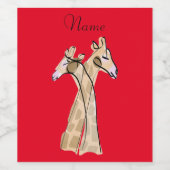 Cute Giraffe Couple Thunder_Cove Wijn Etiket (Enkel label)