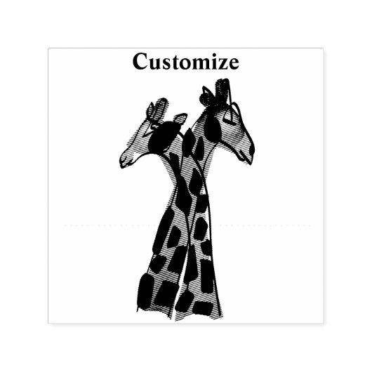 Cute Giraffe Couple Thunder_Cove Zelfinktende Stempel (Design)