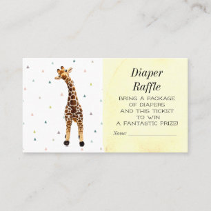 Cute Giraffe Diaper Raffle Baby shower Ticket