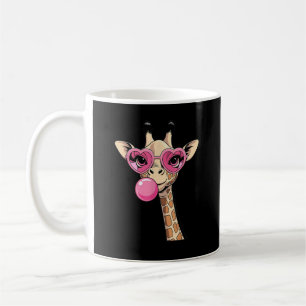 Cute Giraffe die Roze Bubble Gum Blaast Zonnebril Koffiemok