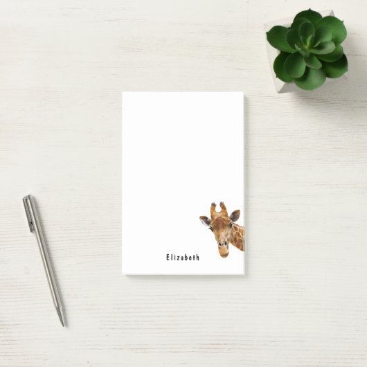 Cute Giraffe Dier Gepersonaliseerde Naam Post-it® Notes (Kantoor)