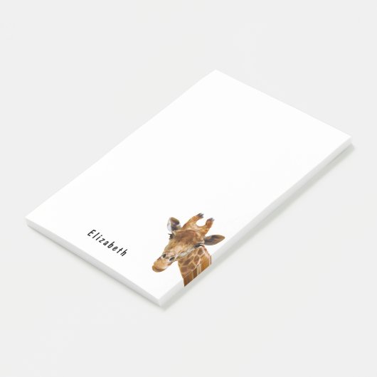Cute Giraffe Dier Gepersonaliseerde Naam Post-it® Notes (Schuin)