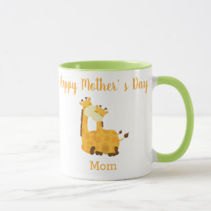 Cute Giraffe en Calf Moederdag Mok