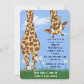 Cute Giraffe en Daisy Baby shower Kaart (Voorkant)