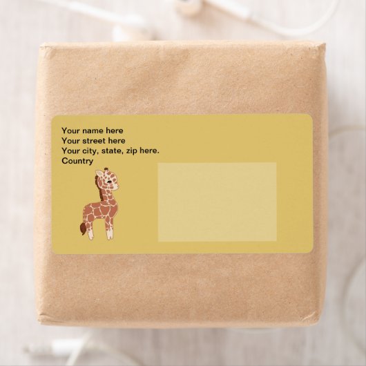 Cute Giraffe Etiket (Insitu)