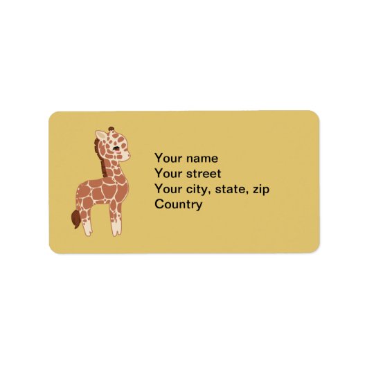 Cute Giraffe Etiket (Voorkant)