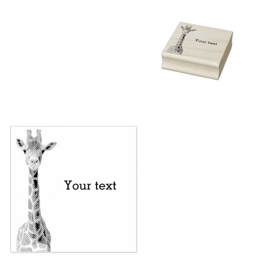 Cute giraffe face rubberstempel (Gestempeld)
