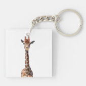Cute giraffe face sleutelhanger (Achterkant)